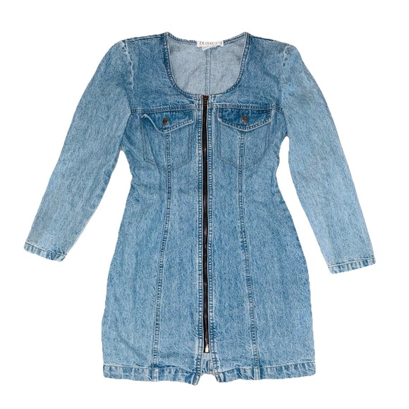 Z. Cavaricci Dresses & Skirts - Vintage‎ Z Cavaricci Denim Dress 4 Blue Jean Long Sleeve Mini Retro USA 80s